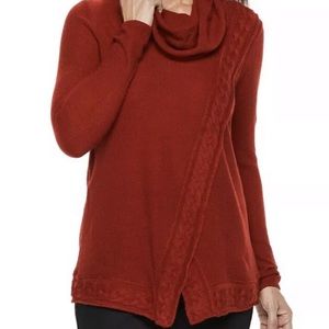 Croft & Barrow Women's Cable-Knit Cowlneck Sweater